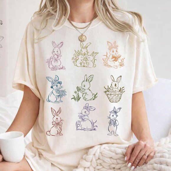 Tops - Funny Bunny Tshirt, Rabbit Lover Gift, Bunny Tee